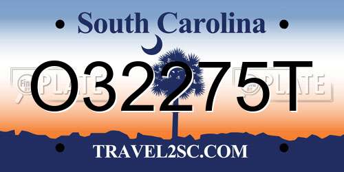 O32275T South Carolina License Plate