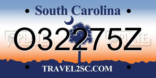 O32275Z South Carolina License Plate