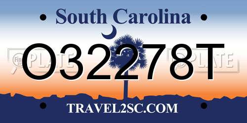 O32278T South Carolina License Plate