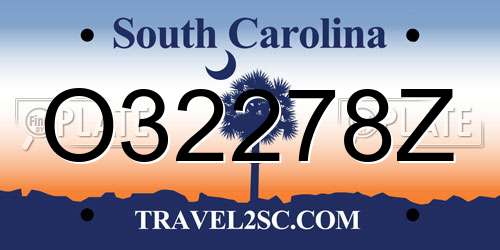 O32278Z South Carolina License Plate