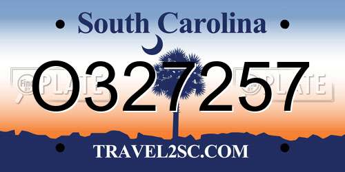 O327257 South Carolina License Plate