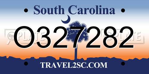 O327282 South Carolina License Plate