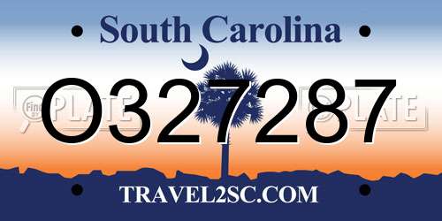 O327287 South Carolina License Plate