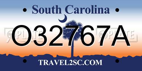 O32767A South Carolina License Plate