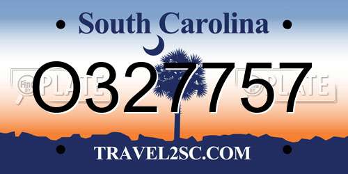 O327757 South Carolina License Plate