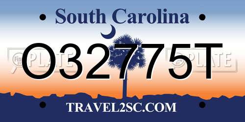 O32775T South Carolina License Plate
