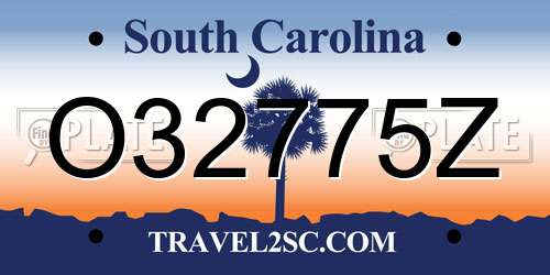 O32775Z South Carolina License Plate