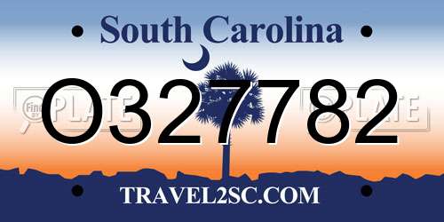 O327782 South Carolina License Plate