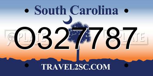 O327787 South Carolina License Plate