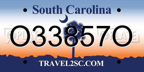 O33857O South Carolina License Plate