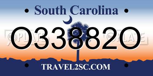 O33882O South Carolina License Plate