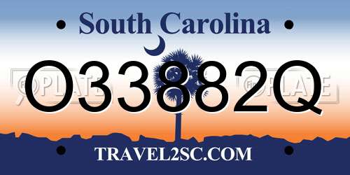 O33882Q South Carolina License Plate