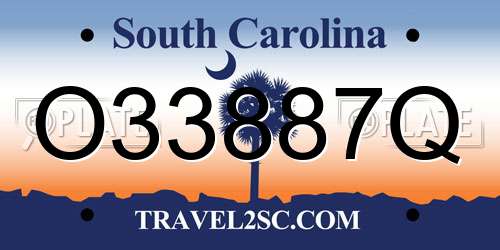 O33887Q South Carolina License Plate