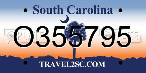 O355795 South Carolina License Plate