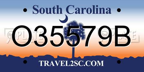 O35579B South Carolina License Plate