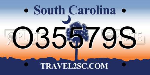 O35579S South Carolina License Plate