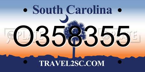 O358355 South Carolina License Plate
