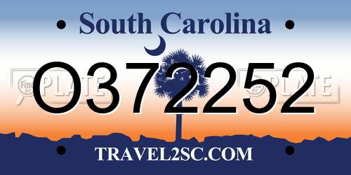O372252 South Carolina License Plate