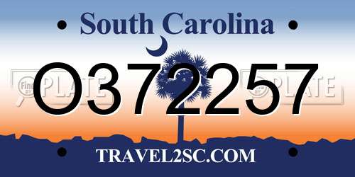 O372257 South Carolina License Plate