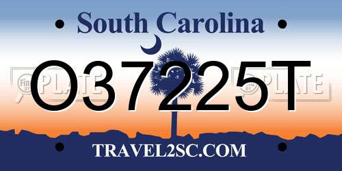 O37225T South Carolina License Plate