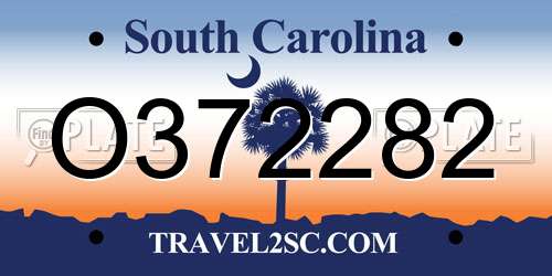 O372282 South Carolina License Plate