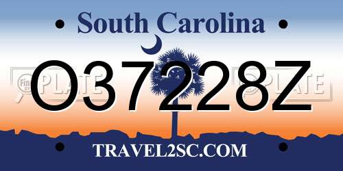 O37228Z South Carolina License Plate