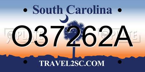 O37262A South Carolina License Plate