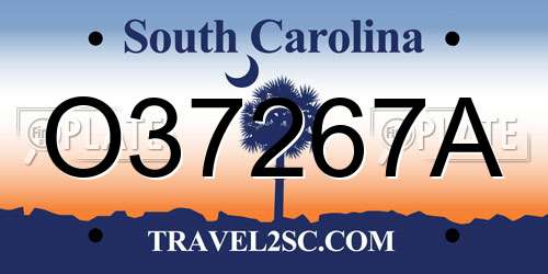 O37267A South Carolina License Plate