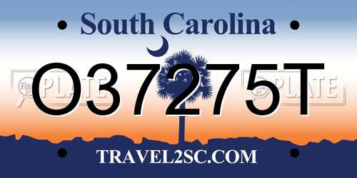 O37275T South Carolina License Plate