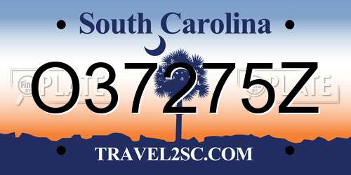 O37275Z South Carolina License Plate