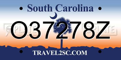 O37278Z South Carolina License Plate