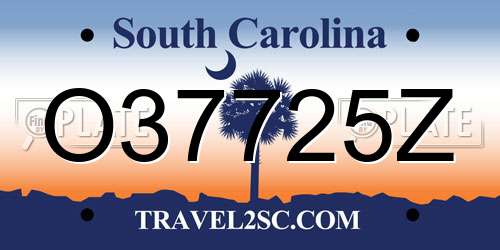 O37725Z South Carolina License Plate