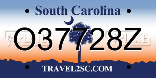 O37728Z South Carolina License Plate