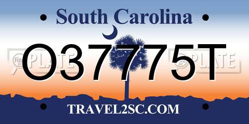 O37775T South Carolina License Plate