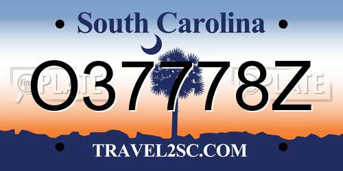 O37778Z South Carolina License Plate