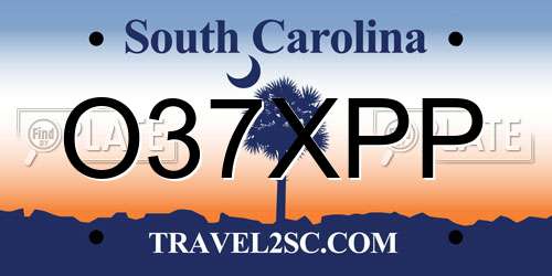 O37XPP South Carolina License Plate