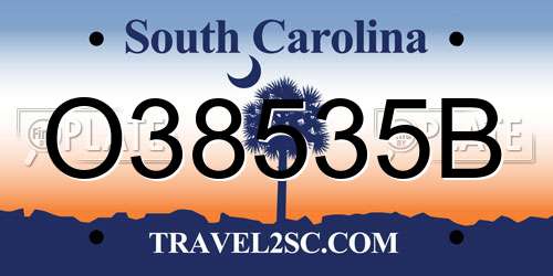 O38535B South Carolina License Plate