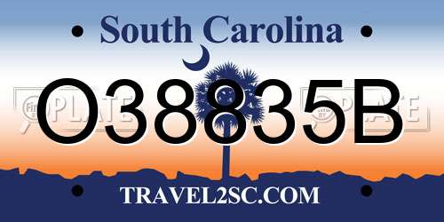 O38835B South Carolina License Plate