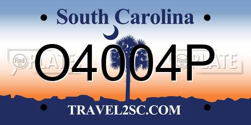 O4004P South Carolina License Plate