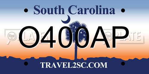 O400AP South Carolina License Plate