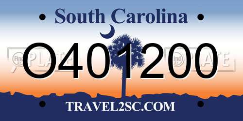 O401200 South Carolina License Plate