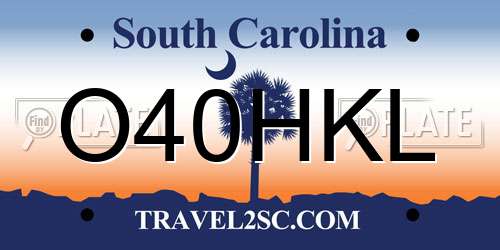 O40HKL South Carolina License Plate