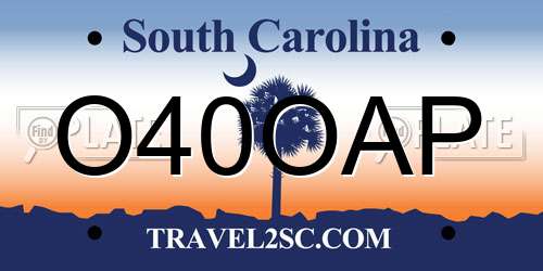 O40OAP South Carolina License Plate