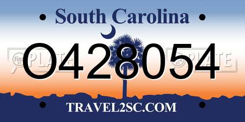 O428054 South Carolina License Plate