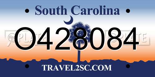 O428084 South Carolina License Plate