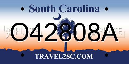 O42808A South Carolina License Plate