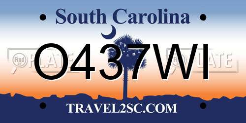 O437WI South Carolina License Plate