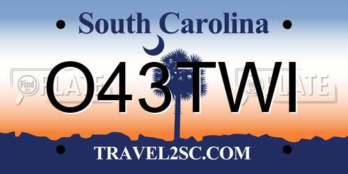 O43TWI South Carolina License Plate