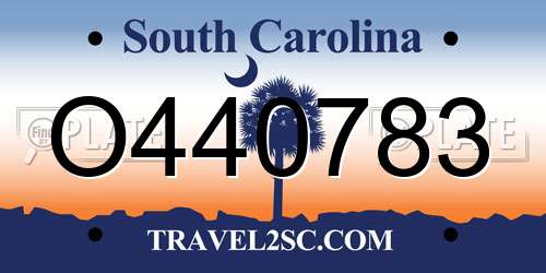 O440783 South Carolina License Plate