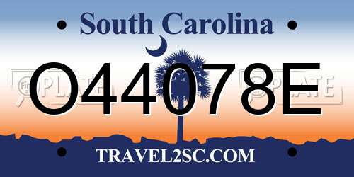 O44078E South Carolina License Plate